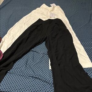 Seychelles Relaxed linen pant Elegant Black and White Women's Pants Set XS